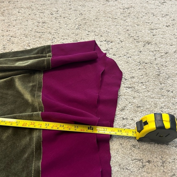 Free People M EUC burnout Velvet green with purple fringe - Picture 9 of 13